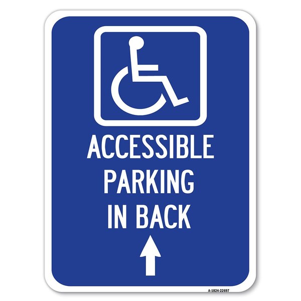 W/ NY Approved Isa Accessible Parking on Up Arrow Heavy-Gauge Alum Parking, 18" x 24", A-1824-22697